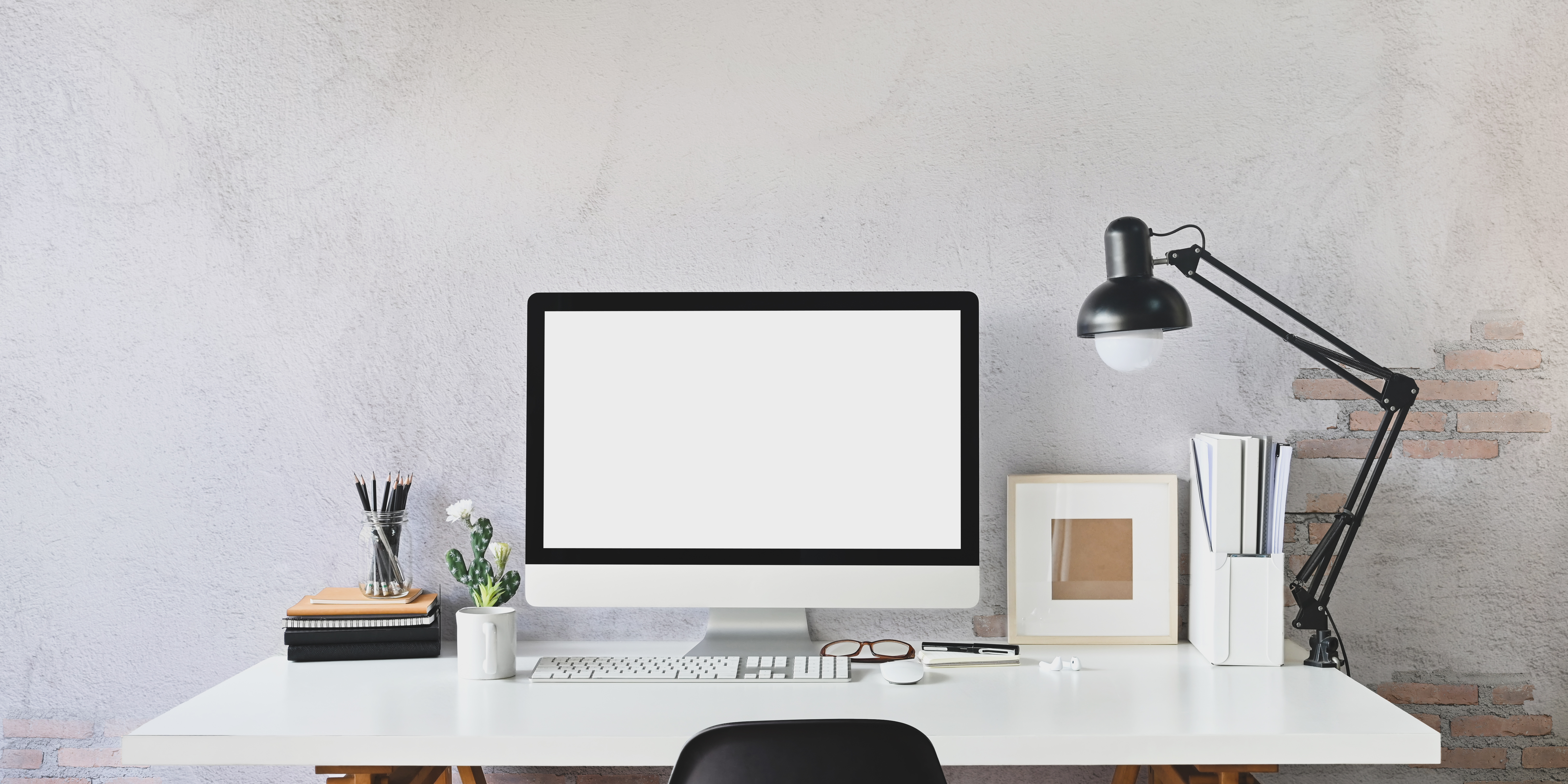 computer, desk